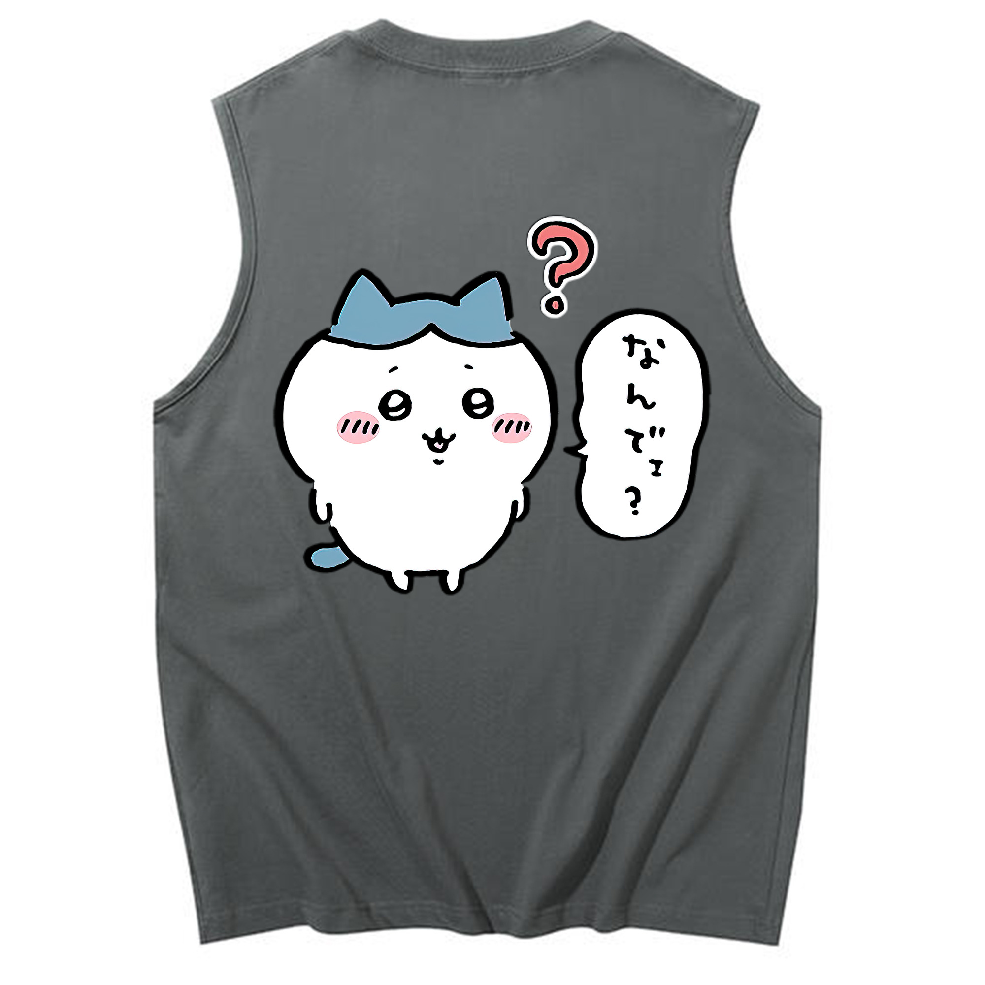 （画像用） ちいかわ ハチワレ Chii-kawa hachiware コットン100％タンクトップ（背面プリント）